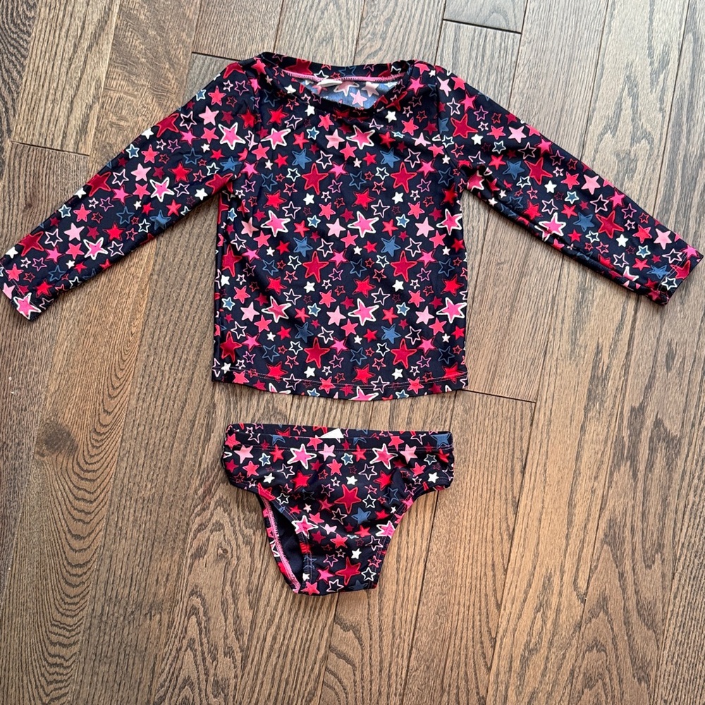 GAP Kids Starry Rashguard Set - Pink and Black